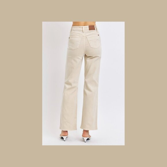 Judy Blue Full Size High Waist Distressed Wide Leg Jeans - Picture 3 of 4